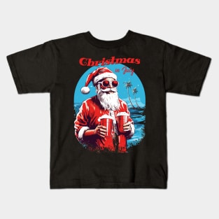 Santa's Vacation Vibes | "Christmas in July" Santa Tee Kids T-Shirt